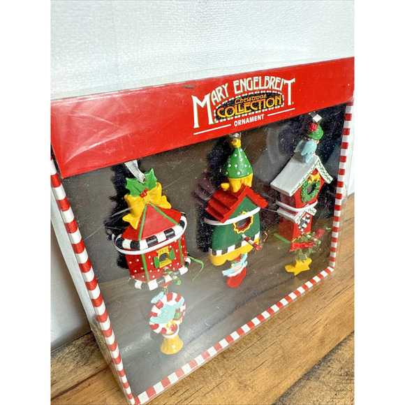 Vintage Mary Engelbreit Christmas Tree Ornaments Birdhouses Bird Theme Gift New - Picture 3 of 11